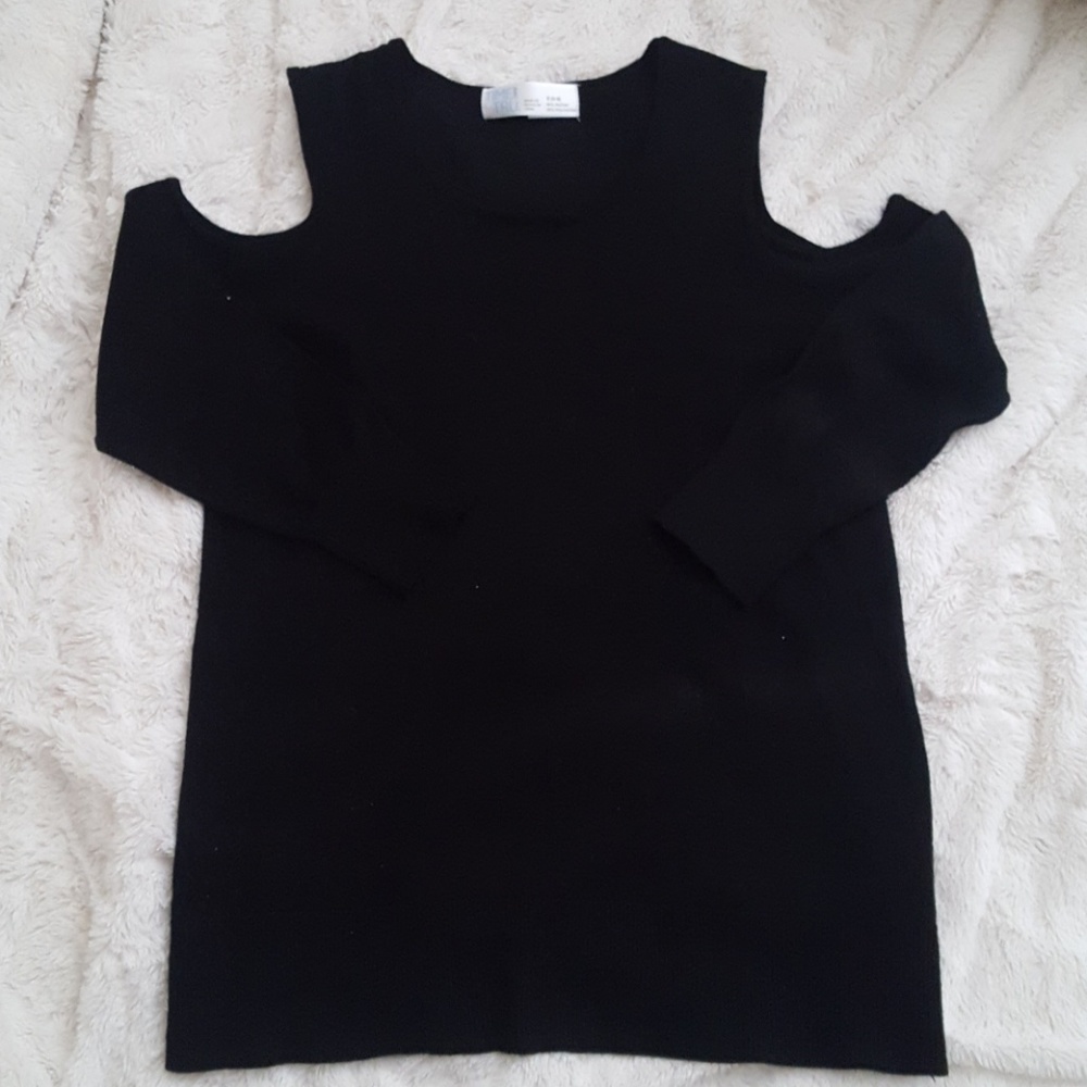 Black open shoulder top
